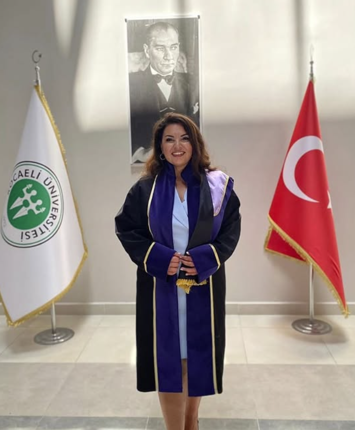 Dr. Gamze Alci at her doctoral graduation ceremony